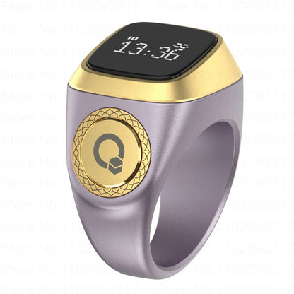 IQibla Smart Zikr Ring Praise Tasbih Tally Electronic Digital Counter for Muslims Prayer Time Vibration Reminder Waterproof