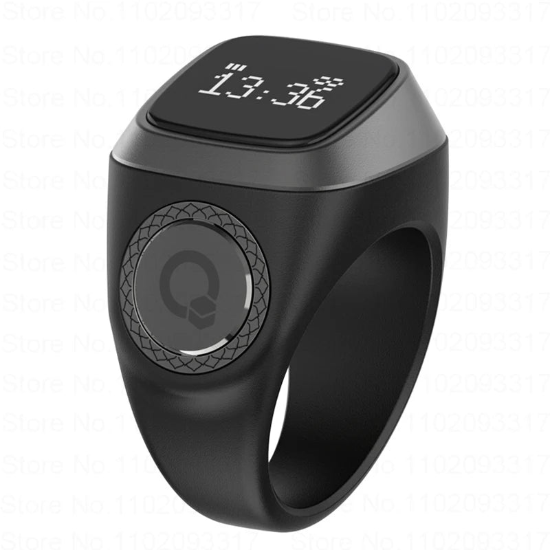 IQibla Smart Zikr Ring Praise Tasbih Tally Electronic Digital Counter for Muslims Prayer Time Vibration Reminder Waterproof