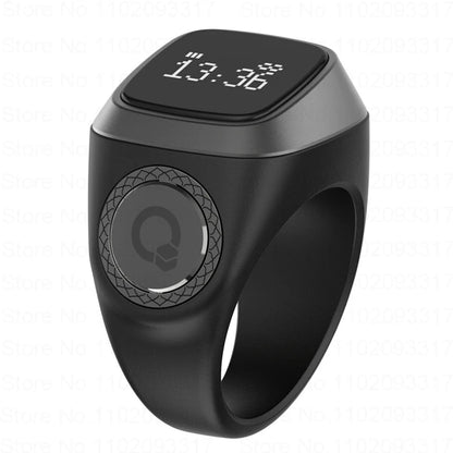 IQibla Smart Zikr Ring Praise Tasbih Tally Electronic Digital Counter for Muslims Prayer Time Vibration Reminder Waterproof