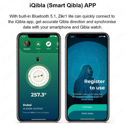 IQibla Smart Zikr Ring Praise Tasbih Tally Electronic Digital Counter for Muslims Prayer Time Vibration Reminder Waterproof