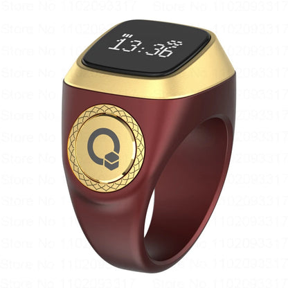 IQibla Smart Zikr Ring Praise Tasbih Tally Electronic Digital Counter for Muslims Prayer Time Vibration Reminder Waterproof